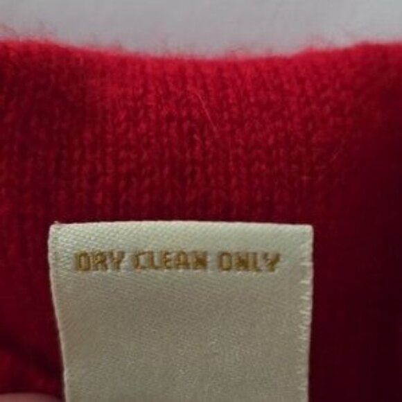 Peck and Peck Red Cashmere Sweater Crewneck Large Holiday Luxury - Picture 8 of 8